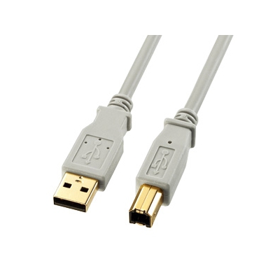 USB2.0ケーブル 長さ1.5m ライトグレー