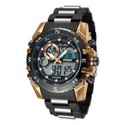 アナデジ HPFS615-PGBK アナログ&デジタル クロノグラフ 防水 ダイバーズウォッチ風メンズ腕時計