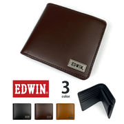【全3色】 EDWIN エドウイン リサイクルレザー 二つ折り 財布 フラップポケット小銭入れ