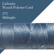 ワックスコード LINHASITA社製 ミッドナイト/太さ0.75mm 長さ約210m/ ロウ引き紐 #275