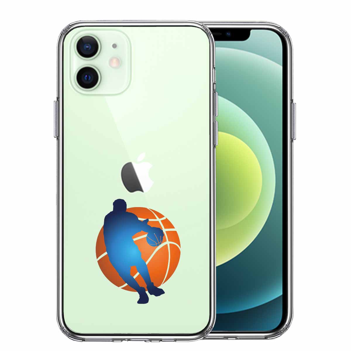 iPhone12mini 側面ソフト 背面ハード ハイブリッド クリア ケース バスケットボール ドリブル 3