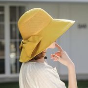 春夏　帽子　ハット　韓国風　紫外線対策　リボン　レディースファッション