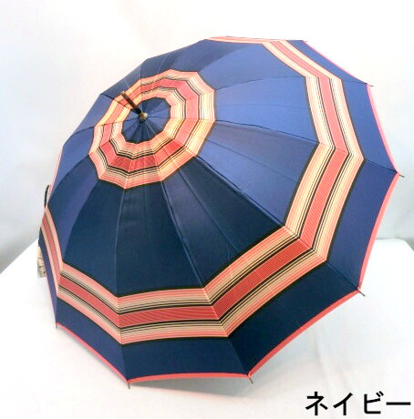 【長傘】【日本製】甲州産先染朱子格子日本製12本骨手開き傘
