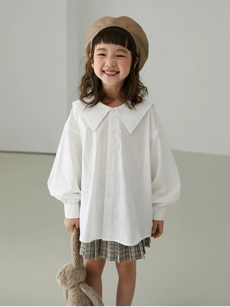 スタイルアップ効果も 韓国ファッション 大人気 スリム 女の子 人形の襟 シャツ 長袖 快適である