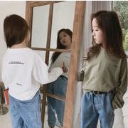 秋　長袖Tシャツ　韓国子供服　無地　ブラウス　トップス　普段着　カジュアル　男女兼用