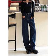 いい印象を与える 韓国ファッション スリム ロングパンツ カジュアル ジーンズ ユニークなデザイン