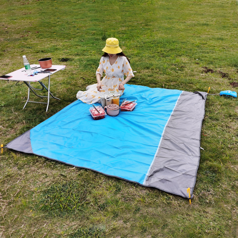 屋外ピクニックマット、キャンプ用防湿シートクッション、ポータブル、防水、ポリエステルビーチマット