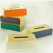 布張り板を使用した木製ティッシュボックス！ COLOR BOX（カラーボックス）