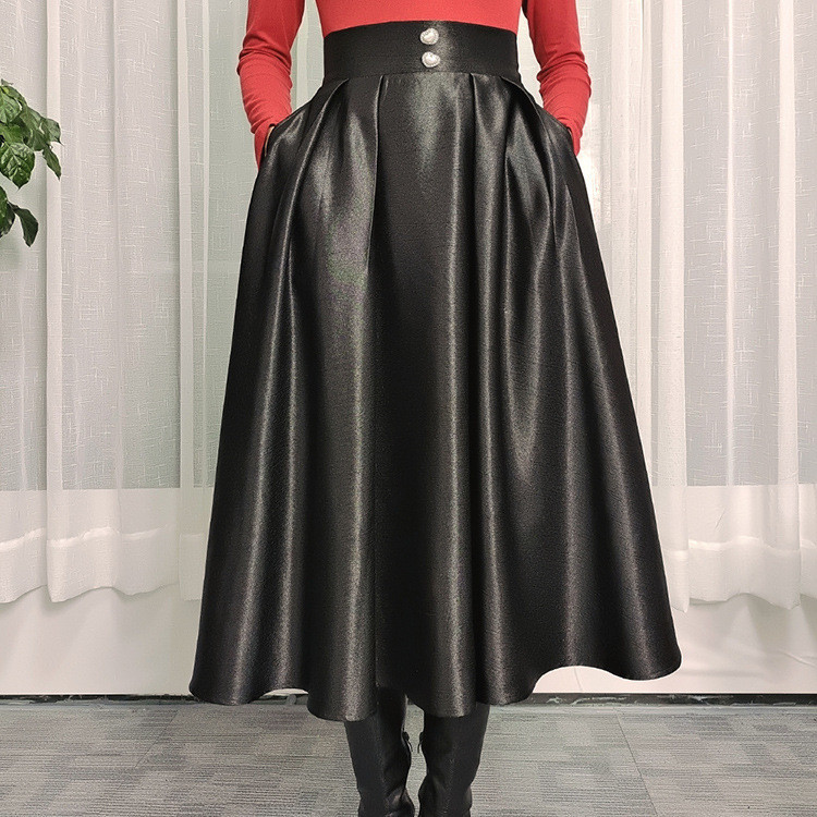 ブームが巻き起こる 韓国ファッション 春 気質 スカート 中・長セクション ハイウエスト Aライン