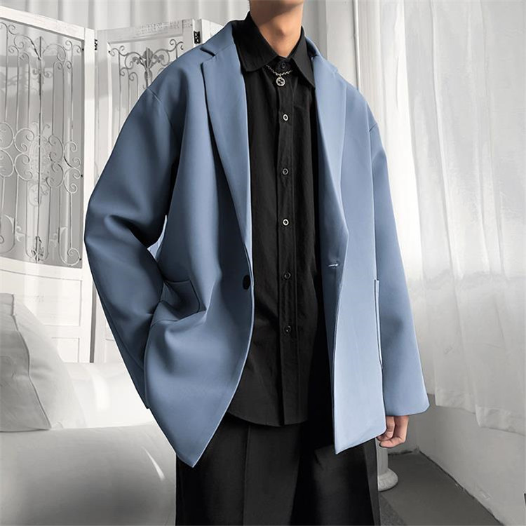男の子ファッション 無地 カジュアル スーツ 男性 大きいサイズ ゆったりする コート 韓国語版 トレンド
