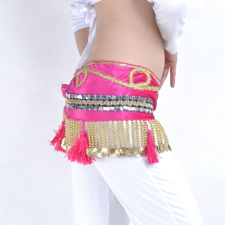 ベリーダンス衣装 インドダンス ヒップスカーフ コスチューム ビーズ タッセル スパンコール 飾りベルト