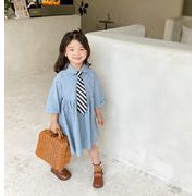 春新発売 女の子 子供服 キッズ服 韓国子供服 ゆったり カジュアル ワンピース ロングシャツ