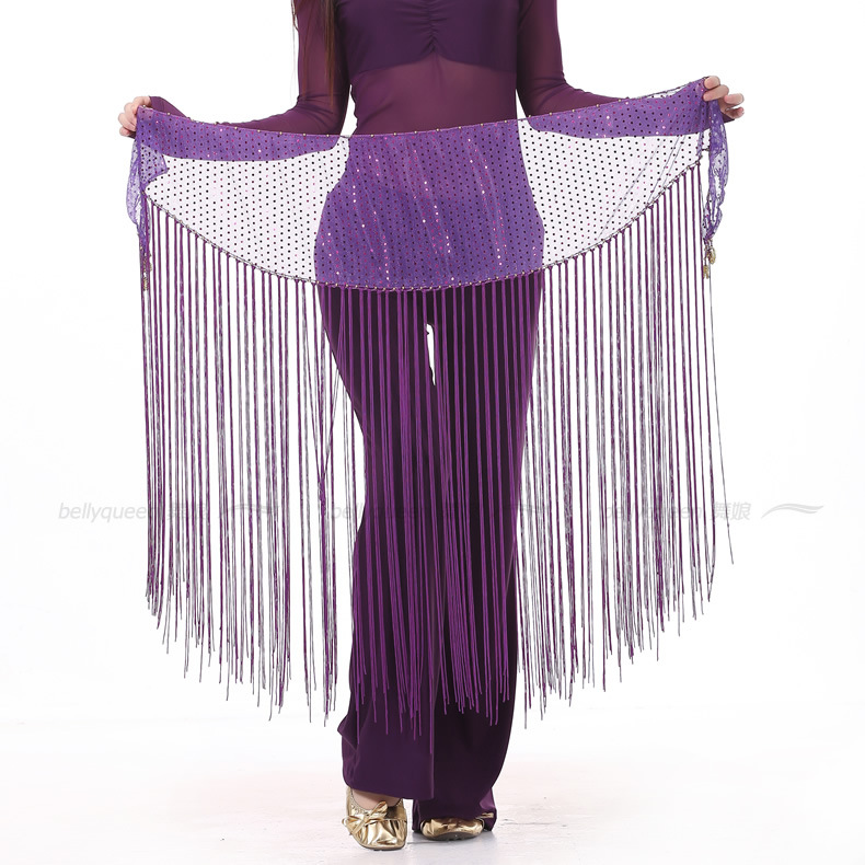 ベリーダンス衣装 インドダンス ヒップスカーフ コスチューム タッセル 飾りベルト スパンコール 10色