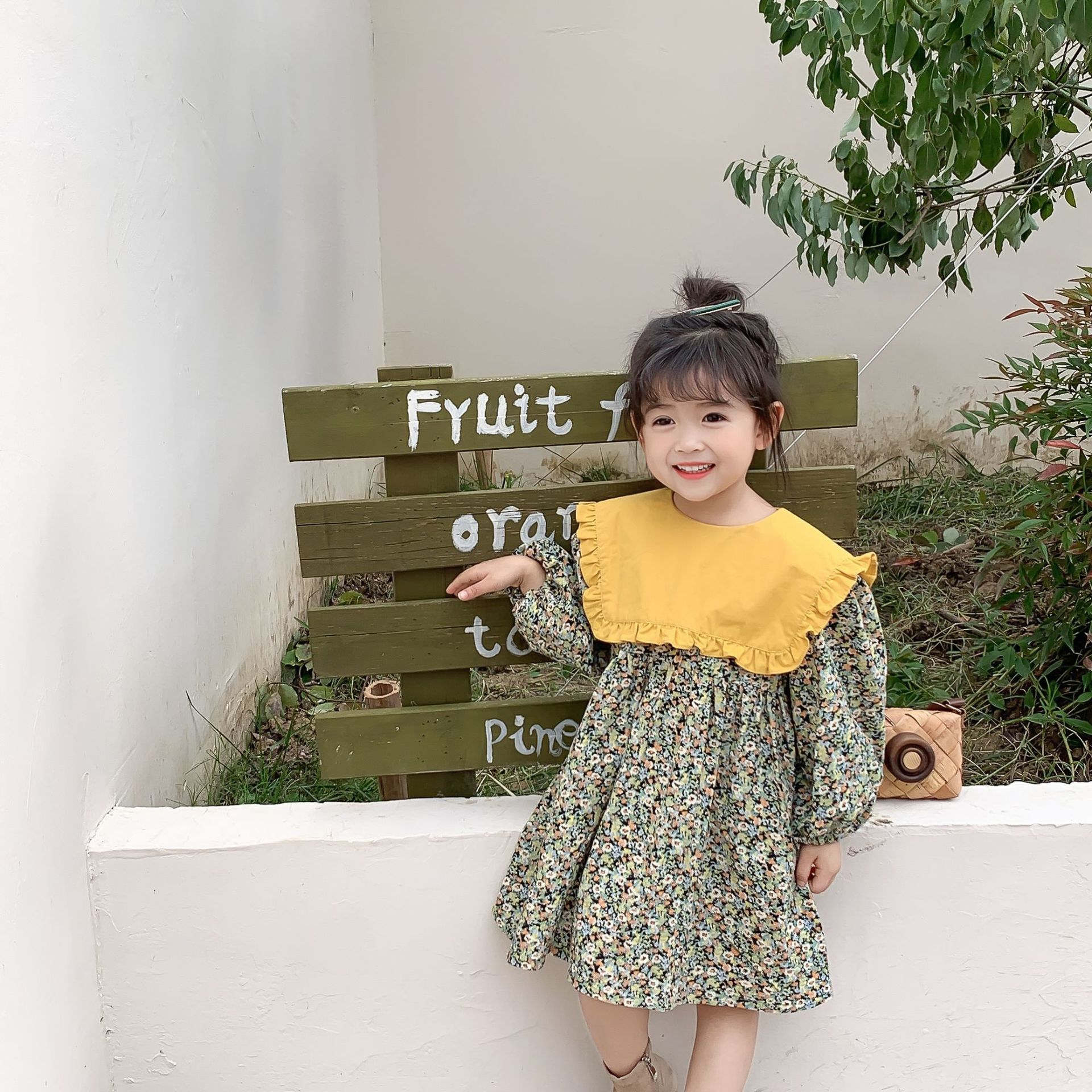 初回限定 韓国ベビー 子供服 花柄襟フリルロンパース73 mandhucollege 
