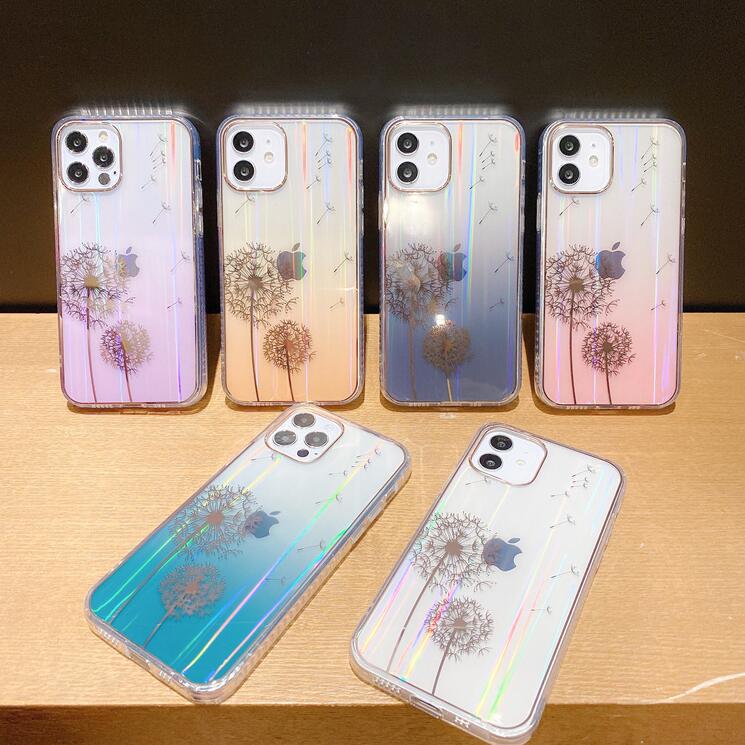 オーロラ iPhone 13 きらびやか グラデーション タンポポ ラジウムほうしゃ 携帯ケース 6色