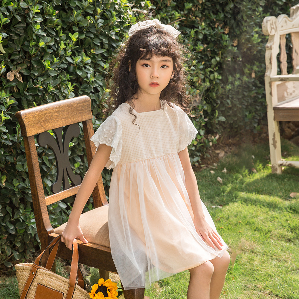 女の子のサマードレス メッシュドレス 韓国の子供服 女の子のスカート