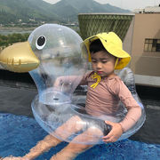 子供浮き輪　浮輪　プール用品　海水浴　水遊び用品　透明浮き輪　鴨のデザイン