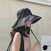 太陽帽　UV　バケットハット　黒ゴム　シェード帽子　女性　夏　紫外線カット　