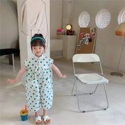 夏★人気 韓国子供服 2色 連体衣 ロンパース  オールインワン  可愛い ドット 子供服  キッズべビー