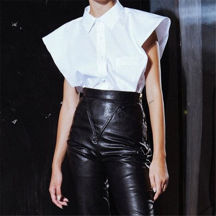 個人秘蔵版 通勤する 気質 ファッション ショルダーパッド 袖なし シャツ 大人気 スリム 2022年春夏