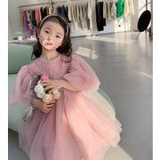 2022春夏新作 韓国子供服  ワンピース 半袖  かわいい  レース  プリンセススカート ファッション