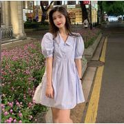 韓国風　レディース　半袖ドレス　新しい夏，ファッションドレス　★S-2X