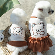 小中型犬服 ペット用品 ペットボトムシャツカップルモデル猫スカートTシャツベア用品テディ犬犬服