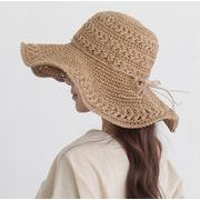 大人用帽子 ハット 草編み帽子 ファッション  日焼け止め  レディース帽   麦わら帽子