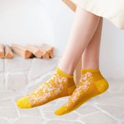 【☆新作☆】シースルーソックス　涼しい　夏向けの靴下　ファッション　シルク混　レースデザイン　