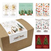 クリスマス   シール  梱包資材  ギフトカード   クラフトタグ   ラベルシール  50枚/バッグ