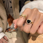 指輪　リング　デザイン　パール　ハート　メタル　アクセサリー　韓国ファッション　