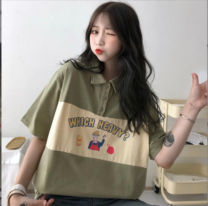 韓国風 レディース 半袖tシャツ 新しい夏 気質 ファッションtシャツ 学生ポロシャツ M X Www Watsons Biz Id