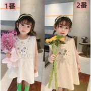 2022新作 可愛い  女の子  子供服   袖なし   ワンピース  花柄  キッズ ワンピース  韓国風子供服   2色