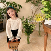 キッズシャツ　ブラウス　長袖トップス　インナー　カジュアル　韓国風子供服　女の子春秋物　80-150cm