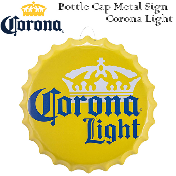 ボトルキャップ メタルサイン CORONA LIGHT 【コロナビール】