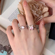 指輪　リング　デザイン　金属　アクセサリー　韓国ファッション　ピンク