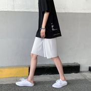 ワイドパンツ フォールド カジュアル ショートパンツ メンズ 学生 ゆったりする