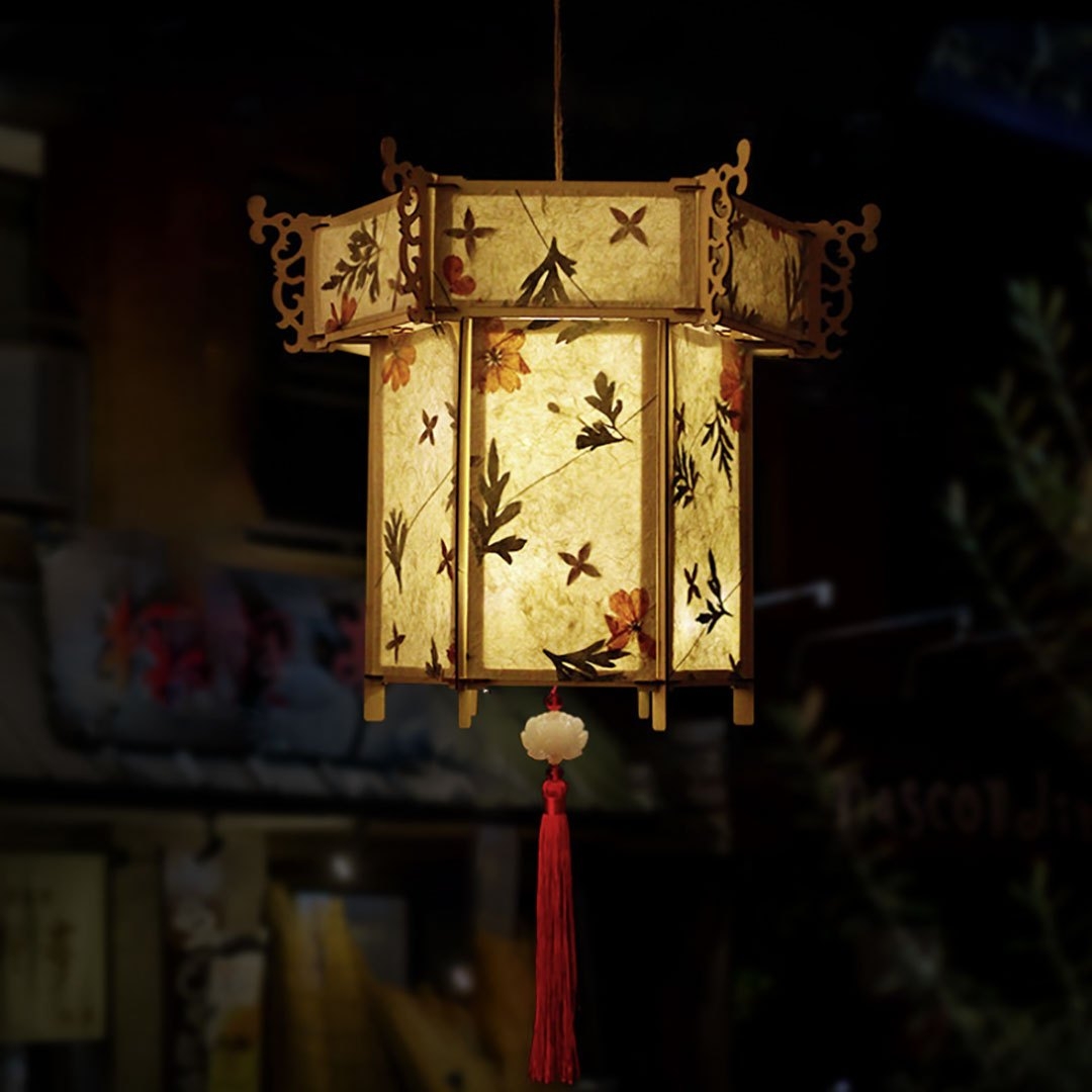 予約商品納期約1ヶ月】提灯 和柄 ーVer2ー 六角形箱型 or ひし形
