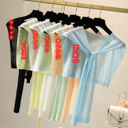 韓国ファッション 薄手 ショール ニットスカーフ 小さなストール 装飾的な透かし彫りの取り外し可能な襟