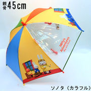 【雨傘】【ジュニア用】ミッフィー透明窓付・指を挟みにくい安全ロクロ・手開き雨傘45cm