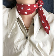 春夏スカーフ　ビンテージ　ハート　デザイン　韓国ファッション　 55x55cm