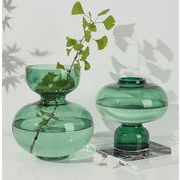 ガラス花瓶 シンプル 丸瓢箪 クリエイティブ シンプル 装飾 水耕栽培 フラワーアレンジメント