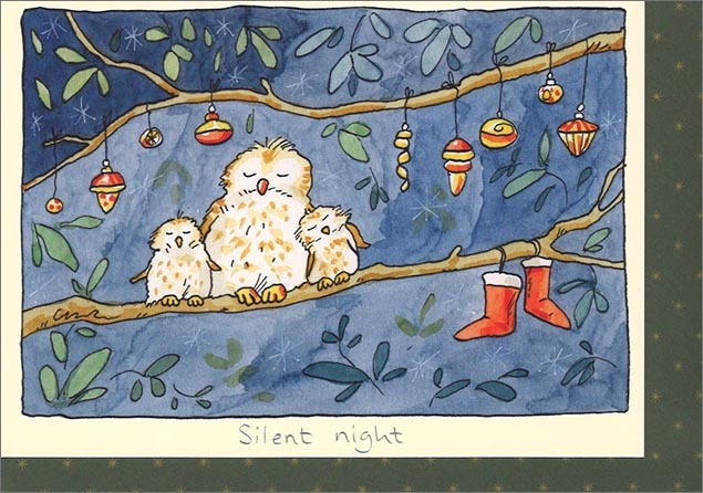 グリーティングカード クリスマス「フクロウのイブ」メッセージカード 鳥