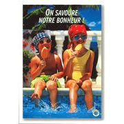 ポストカード サマーカード「2人の子供」カラ―写真 海 ビーチ 暑中見舞い
