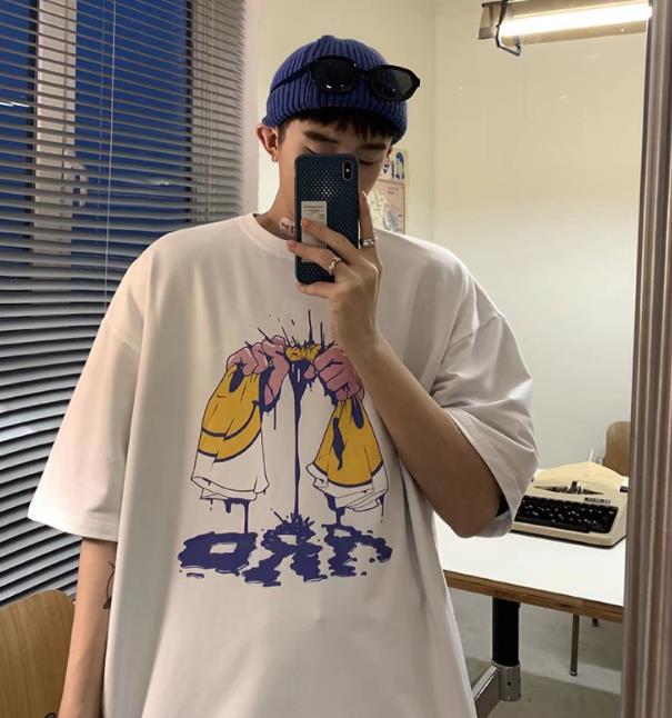 ポイント5倍 22春夏新作 メンズ 男 カジュアル 半袖 丸首 プリント トップス Tシャツ インナー 2色 M 5xl Russkijmir Org
