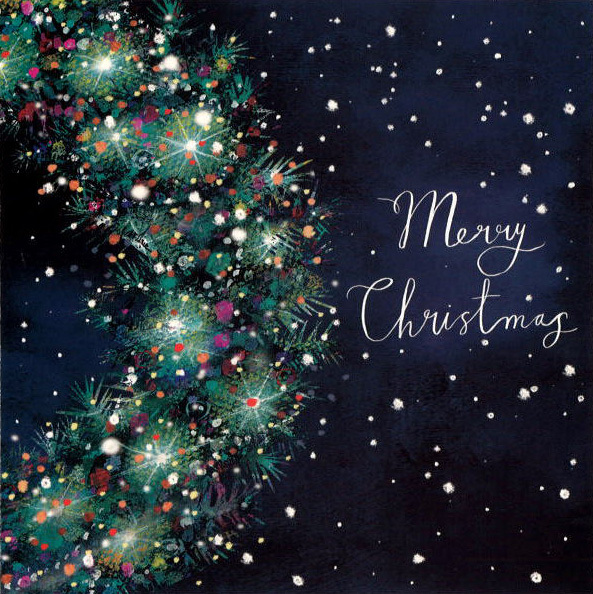 グリーティングカード クリスマス「夜空のリース」メッセージカード