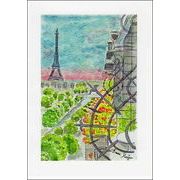 ポストカード イラスト アンヌ・キーフェル「パリ、新しい橋」郵便はがき