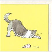 ミニグリーティングカード 多目的「こねことねずみ」猫 ネズミ メッセージカード