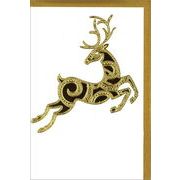 グリーティングカード クリスマス「黄金に輝くトナカイ」メッセージカード