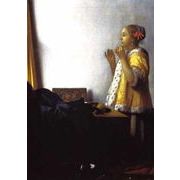 ポストカード アート フェルメール「真珠のネックレスの若い女性」
